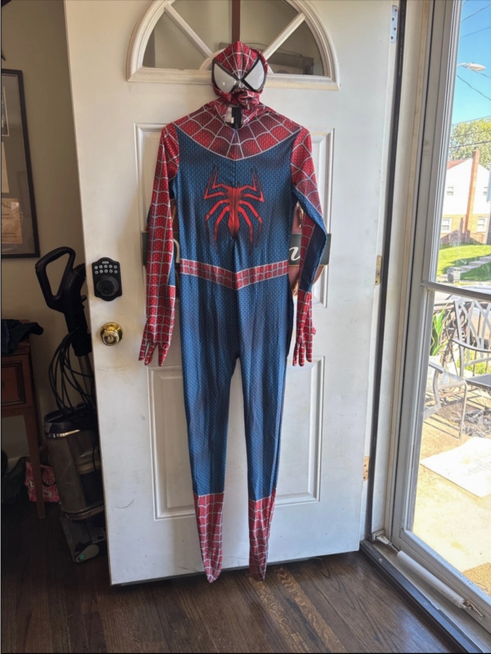 I Mens Spider-Inspired Red & Blue Face Mask Costume Set Spider-Man large - Picture 7 of 15